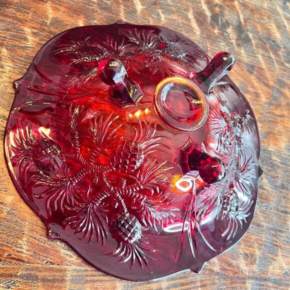 Vintage Three Toed  Red Thistle Bowl - Picture 12 of 12